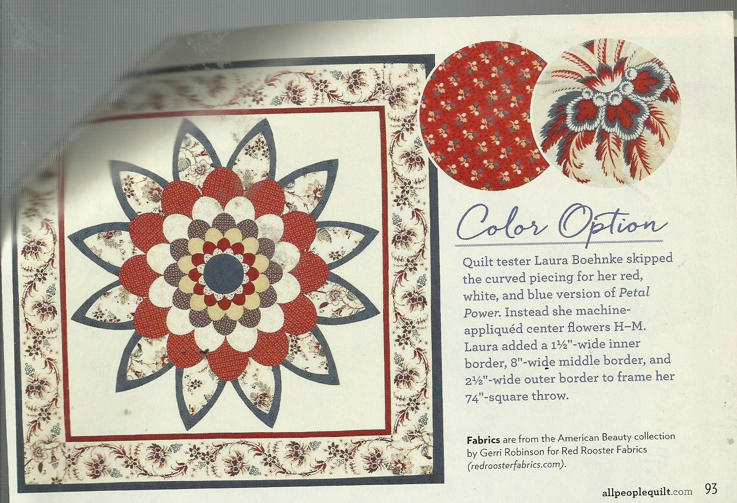 E0826 PETAL POWER QUILT PATTERN/INSTRUCTIONS