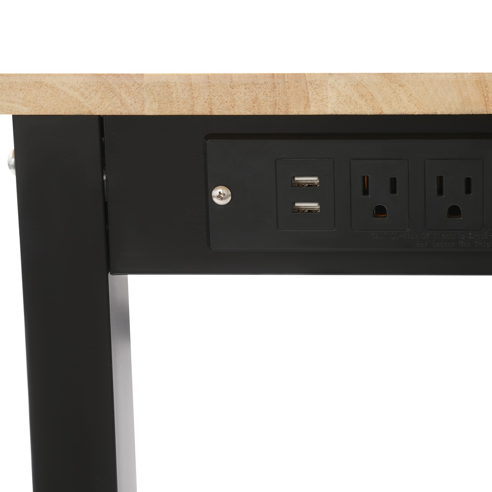 Height Adjustable Workbench with Power Outlets Heavy-Duty Work Table 110V