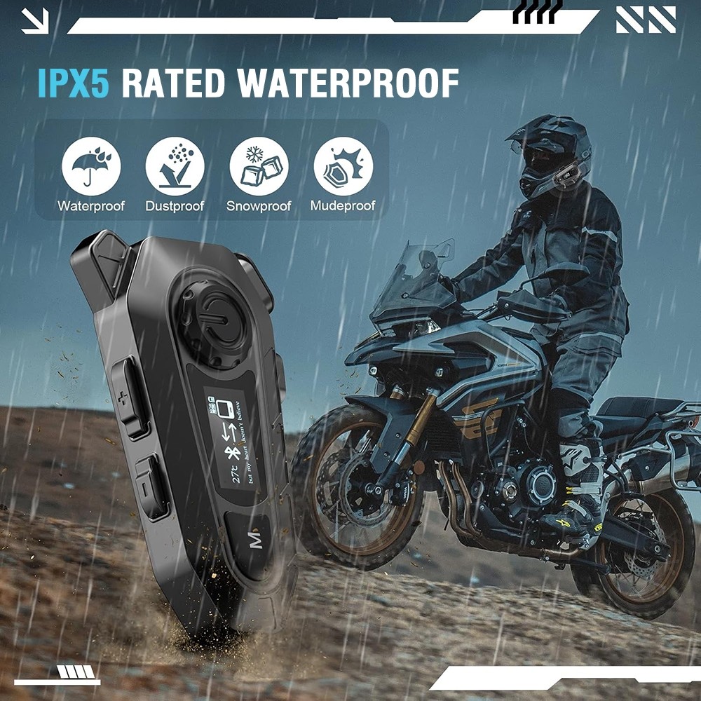 US Motorcycle Helmet Headset Wireless Bluetooth 5.3 Headphone Speaker Hands-Free
