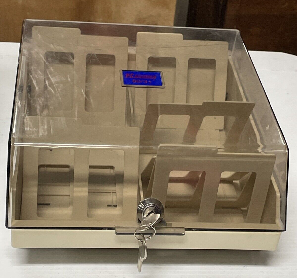 VINTAGE PC Accessories 80/3.5 Floppy Disk Storage Container Lock with 2 Keys