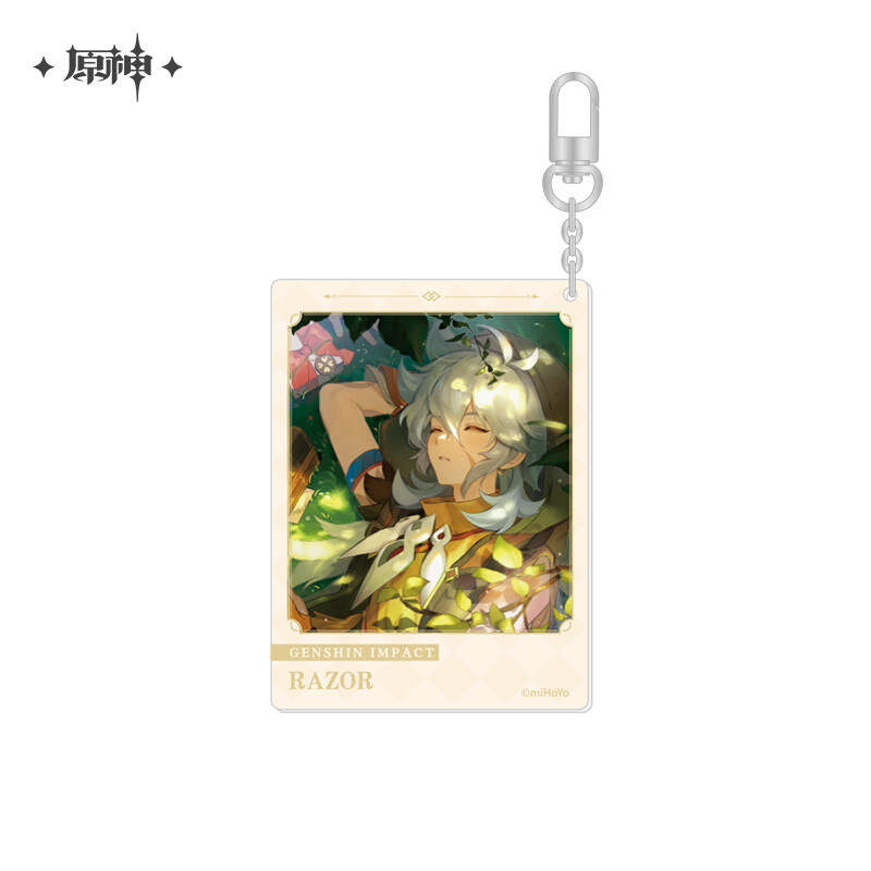 miHoYo Genshin Impact Razor 2022 Happy Birthday Keychain Official Goods Anime