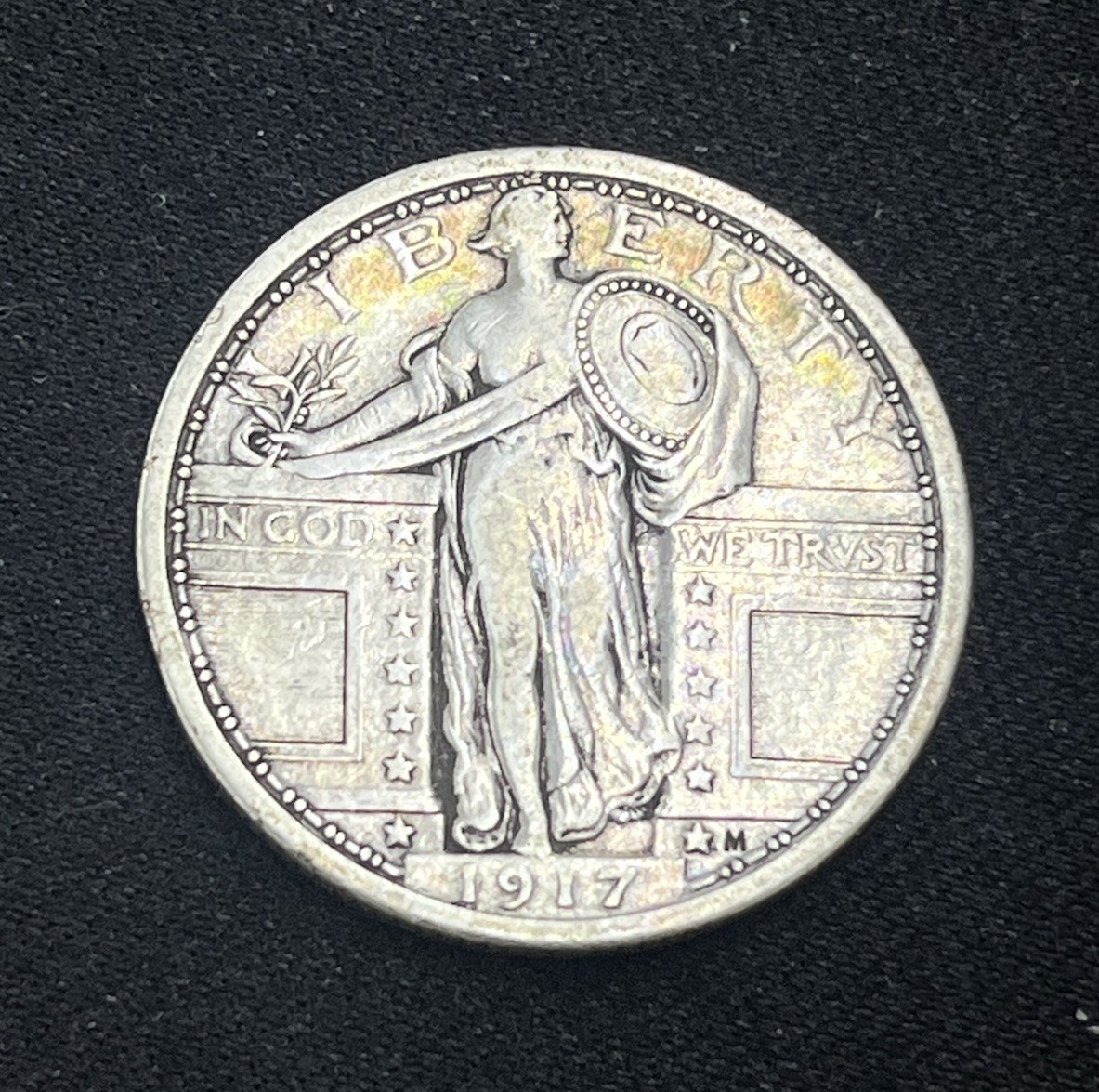1917 Type 1 Philadelphia Mint Silver Standing Liberty Quarter