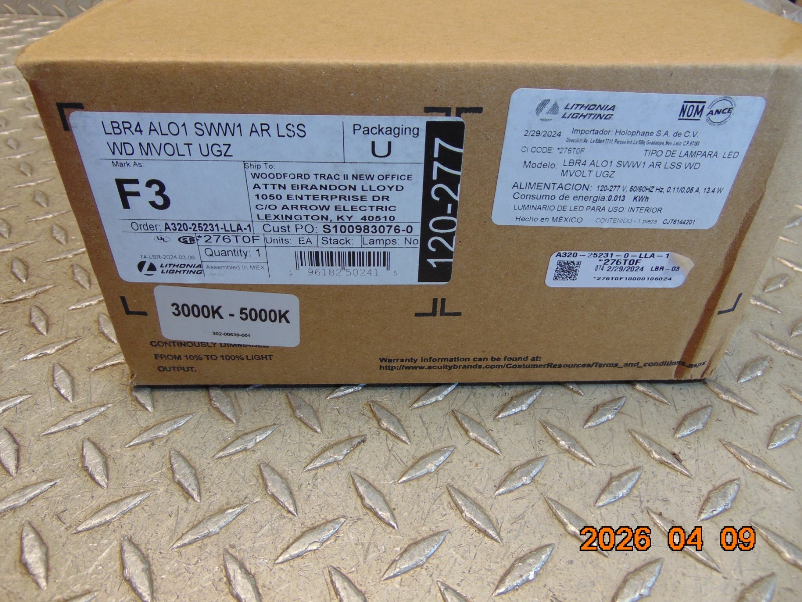 LITHONIA LIGHTING LBR4 ALO1 SWW1 AR LSS WD MVOLT UGZ LED RECESSED DOWNLIGHT