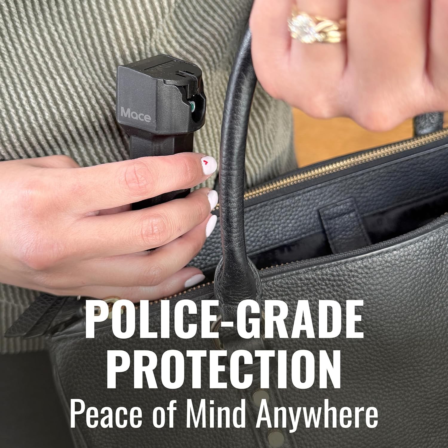 Mace 3-in-1 Pepper Spray — OC + Tear Gas + UV Dye, Flip-Top Safety Cap