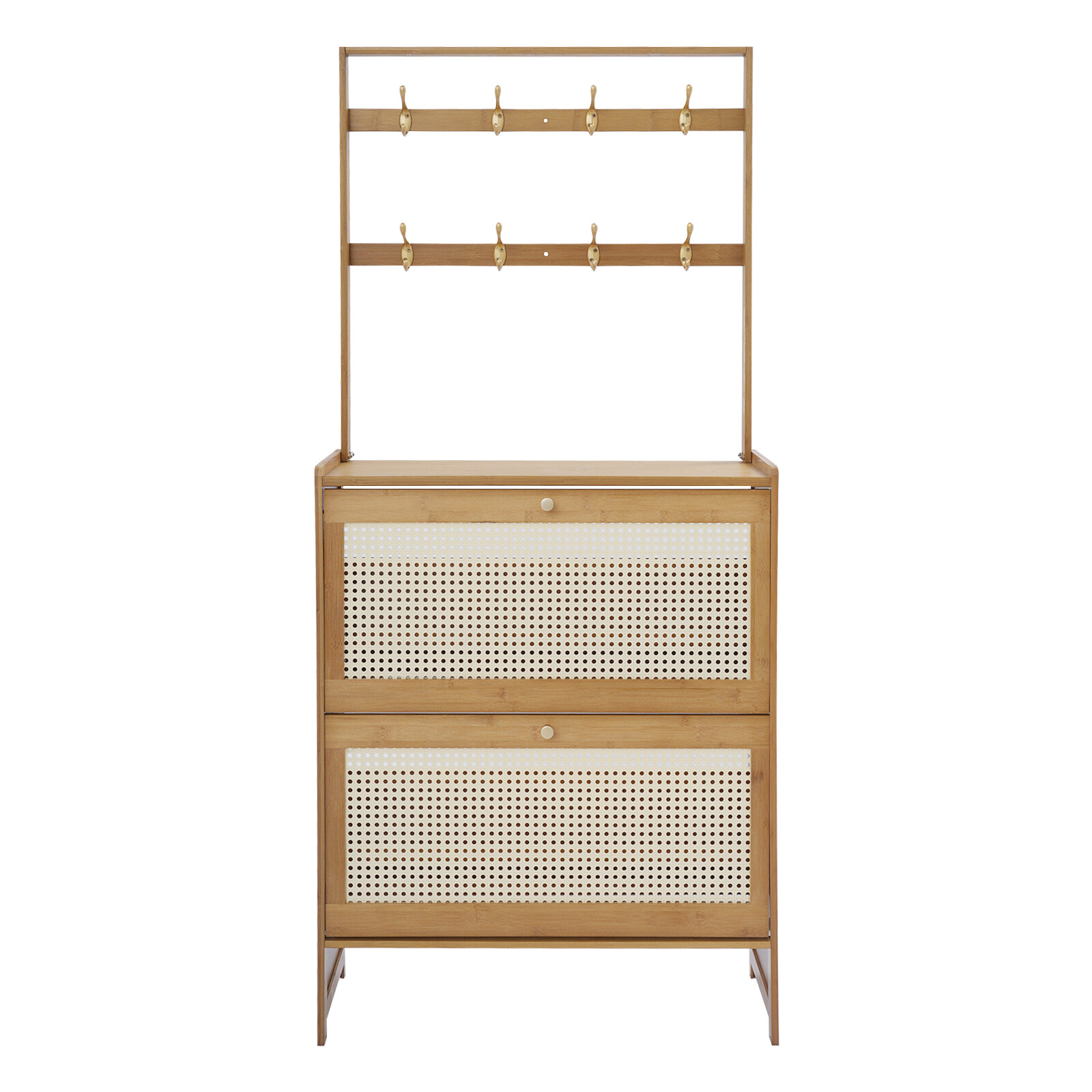 2 Tiers Modern Shoe Cabinet For Entryway Living Room Flip Door Shoe Cabinet