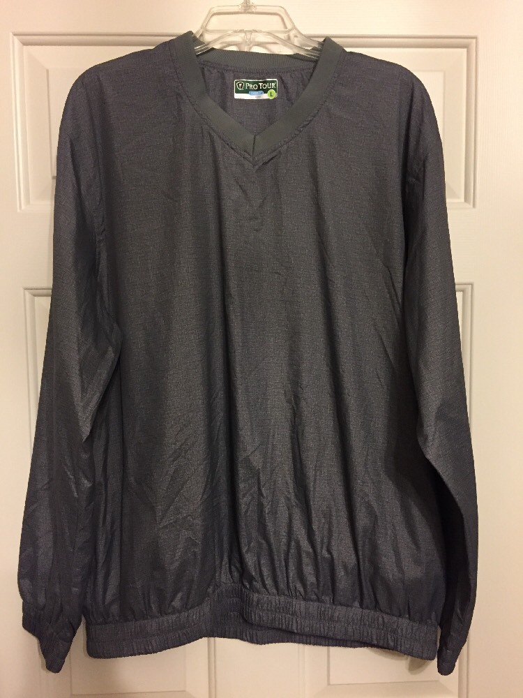 Men's, Pro Tour, Size L, Gray, Long Sleeve, Pullover, Wind Breaker