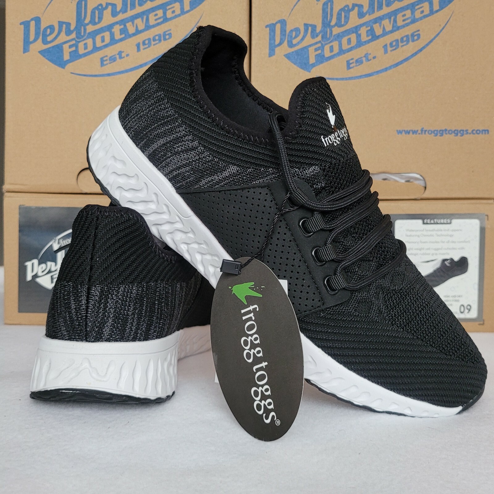 FROGG TOGGS Shoes Mens 9 Black High&Dry Boat Deck Sneakers Fishing Waterproof