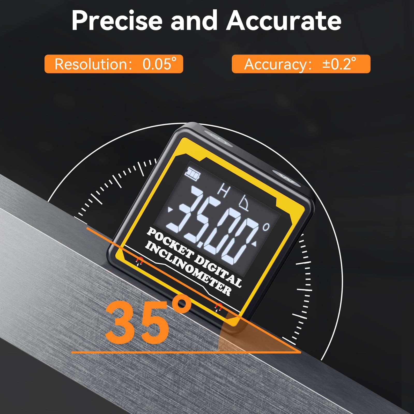 Preciva Magnetic Digital Angle Finder | 4-Sided High-Precision Black