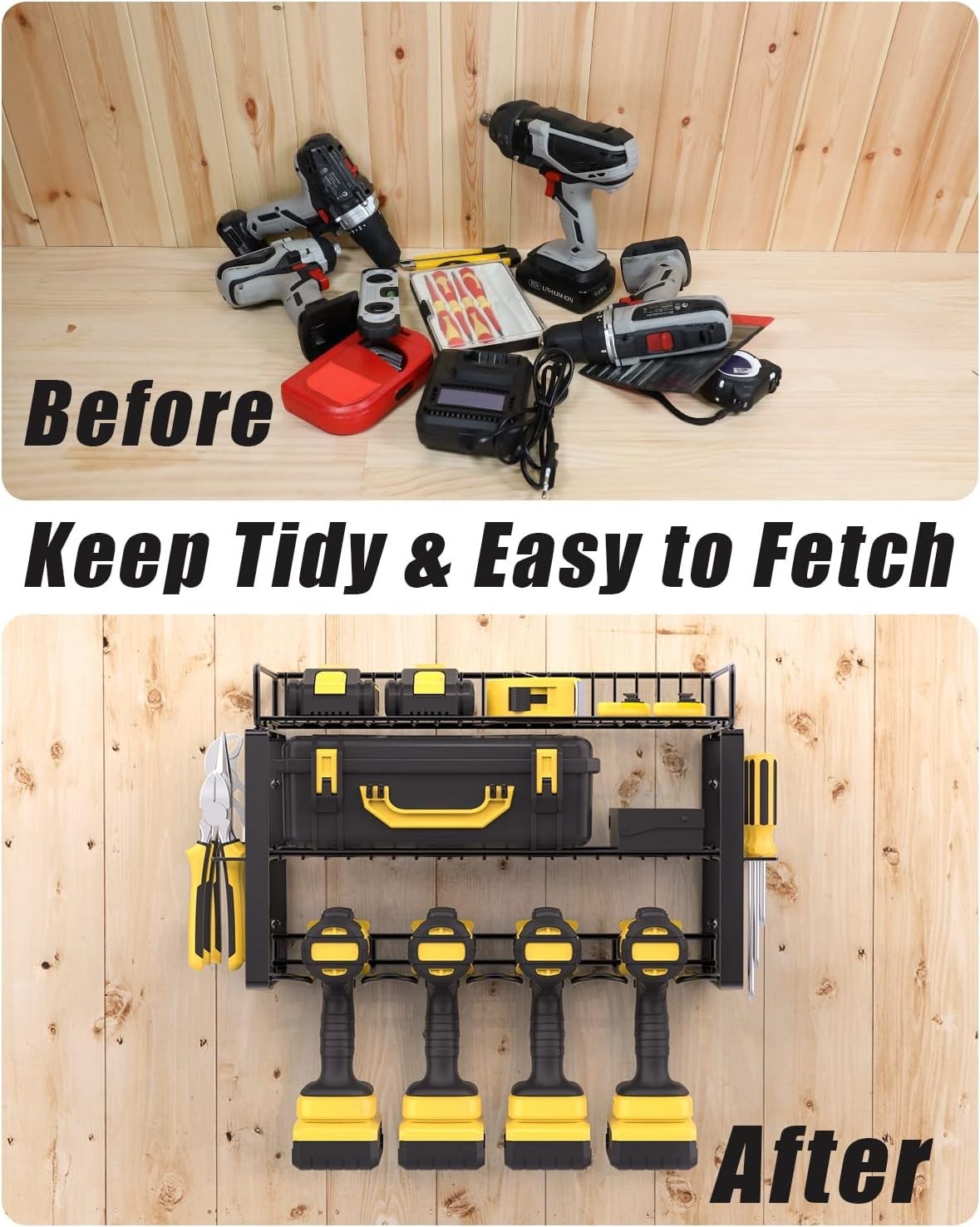 Power Tool Organizer Holder Wall Mount Style Power Tool Drill as Heavy Duty Tool