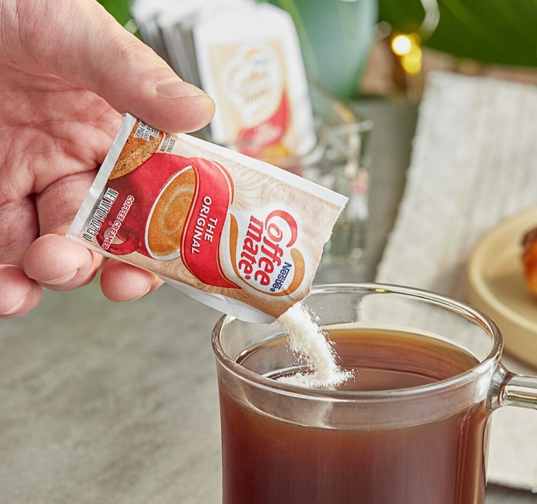 50 Pack Nestle Coffee-Mate Original Powdered Creamer Packets, Travel Size Single