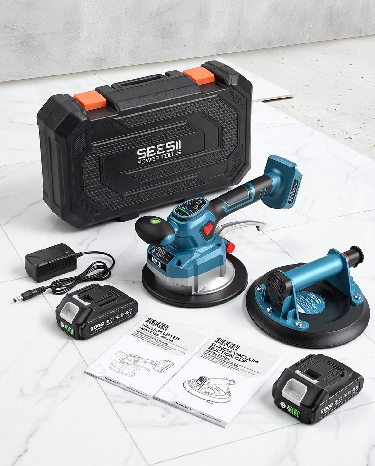Tile Vibration Tool Pro Set 145mm & 8 Inch Vacuum Suction Cup for Leveling
