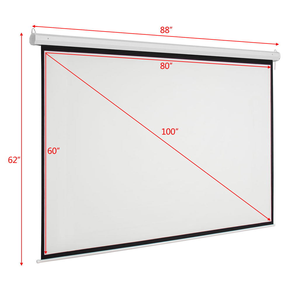 100" 4:3 Electric Projection Screen 80X60 Automatic Remote Control