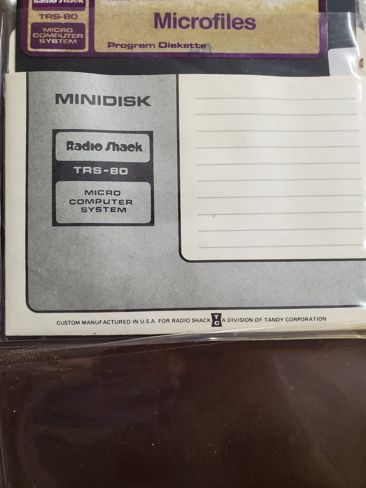 TRS-80 Model 1 Microfiles Software & Manual CAT# 26-1565