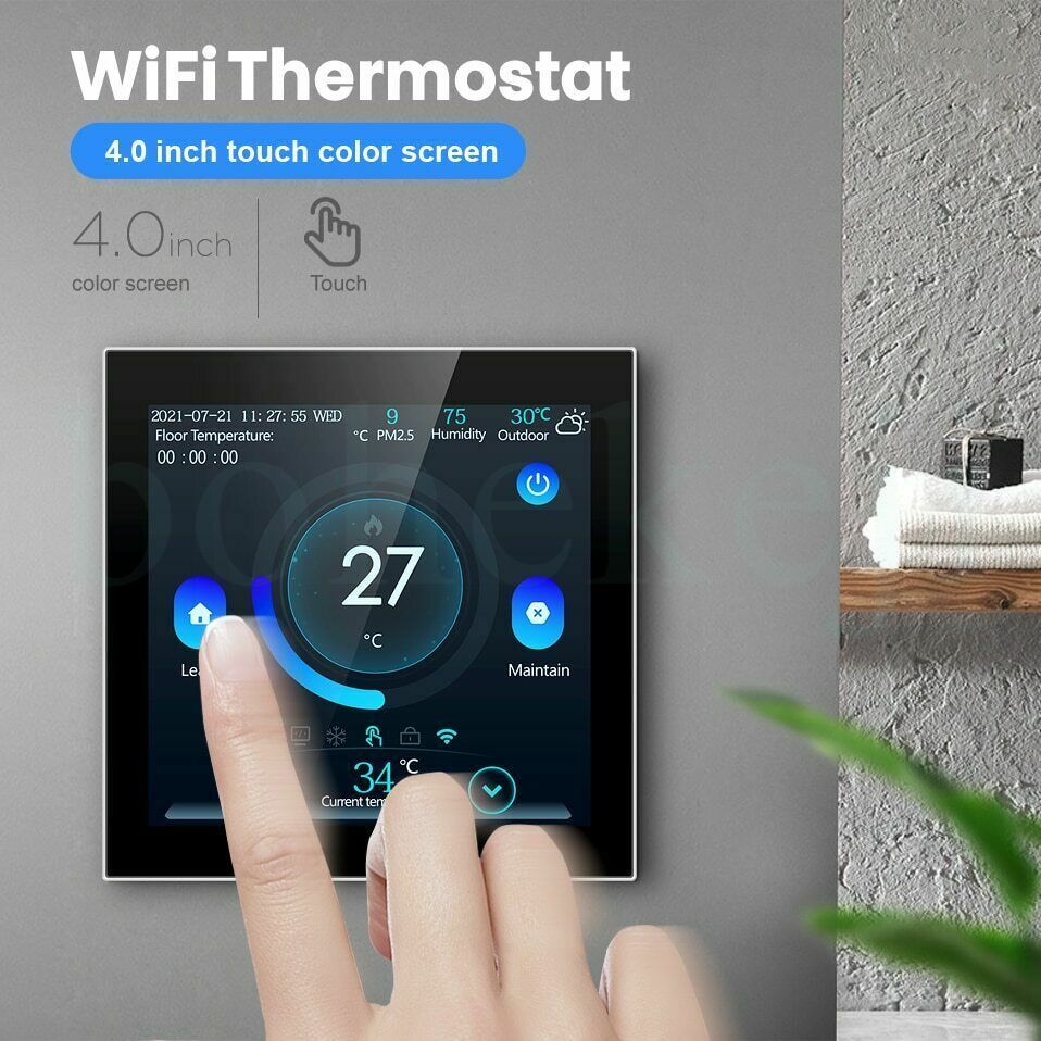 WiFi Smart Floor Thermostat Tuya Electric/Water Heating Temperature Controller