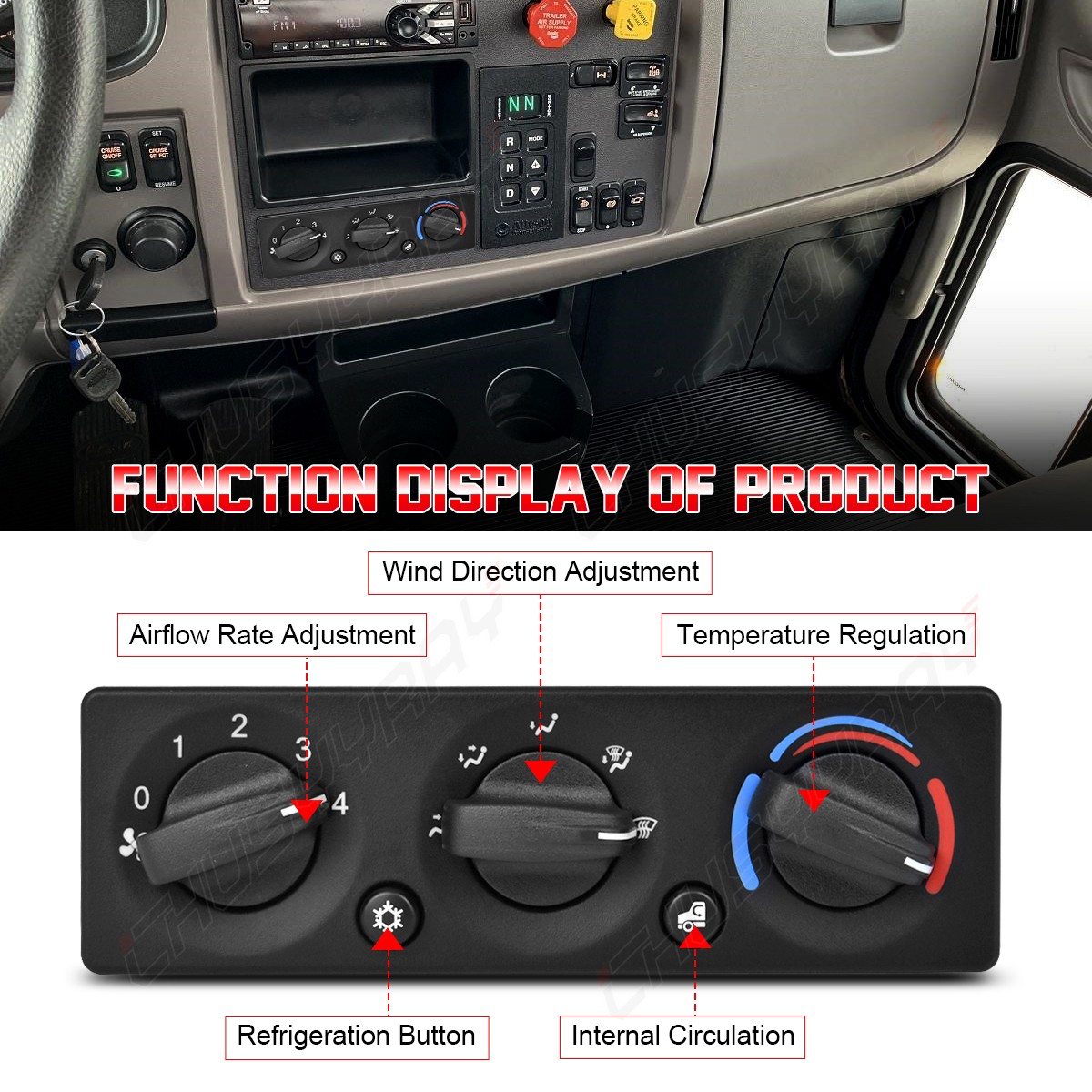 A/C Climate Control Module Panel Q21-6119 For Peterbilt Truck