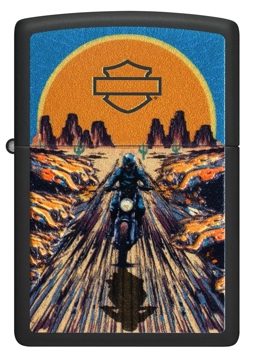 Zippo Harley Davidson Black Matte Texture Print 46861