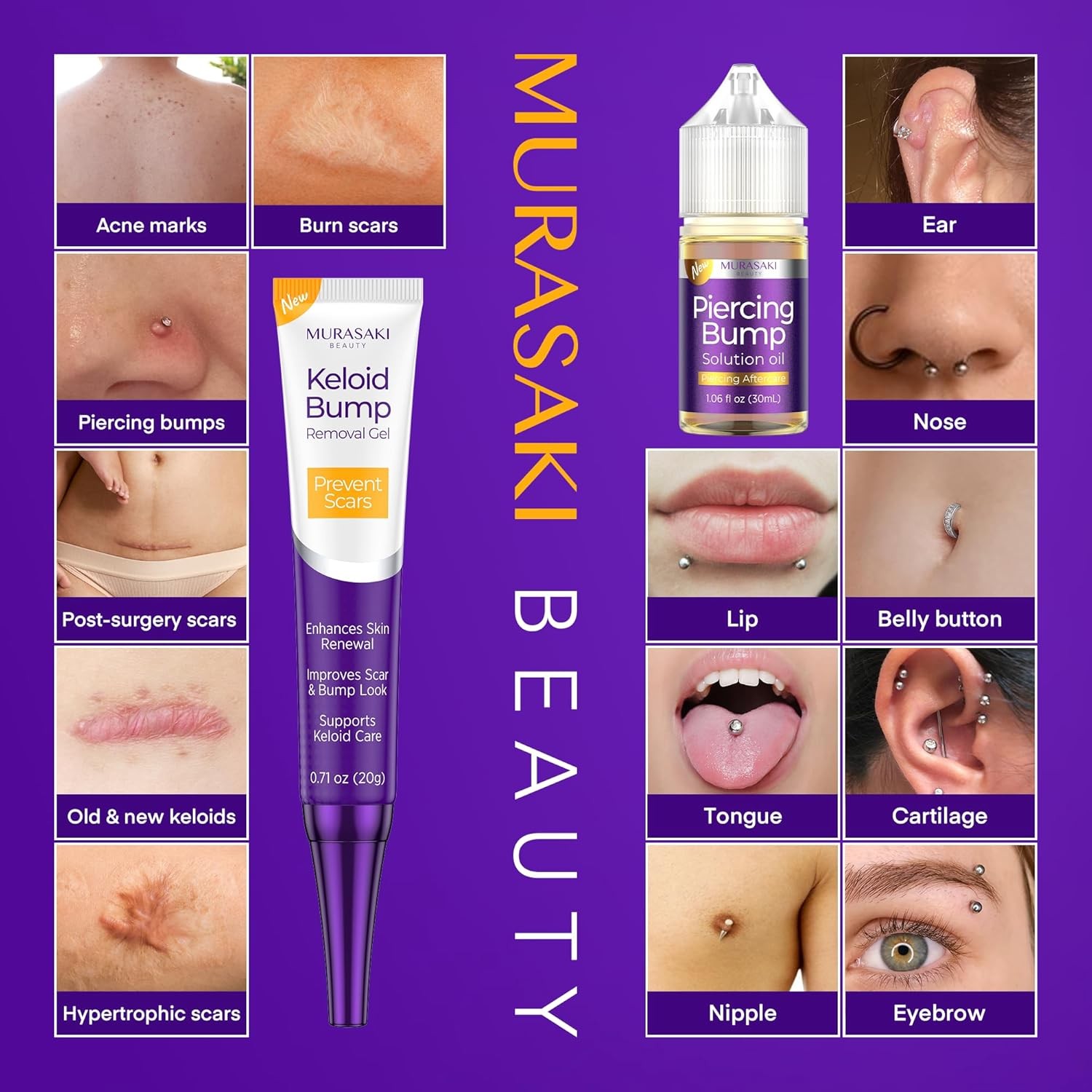 Piercing Keloid Bump Solution Kit | Aftercare Treatment with...