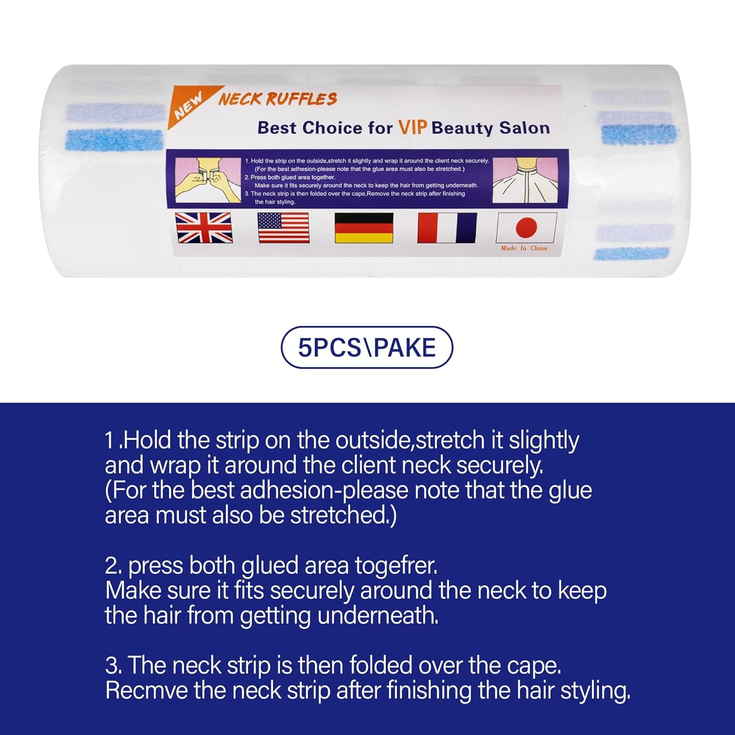 Barber Neck Paper 500 Strips 5 Rolls Disposable Supply