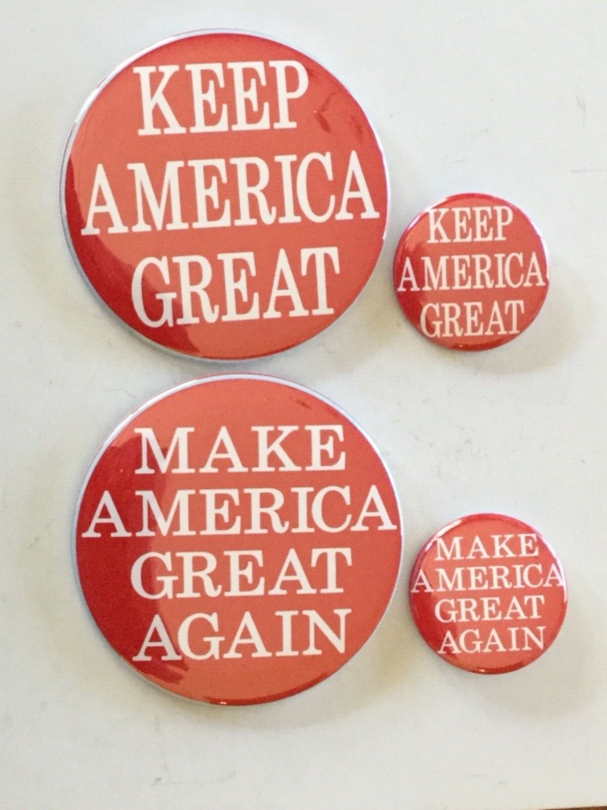 “MAKE AMERICA GREAT AGAIN “ and “KEEP AMERICA GREAT” Buttons  - Both Sets