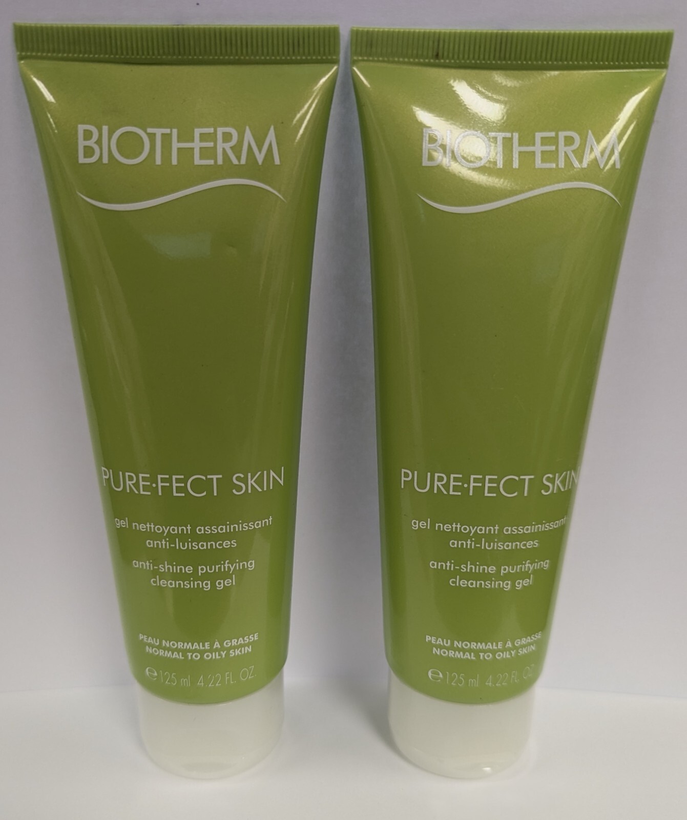 LOT OF 2 BIOTHERM PURE-FECT SKIN ANTI-SHINE PURIFYING CLEANSING GEL 4.22FL OZ EA