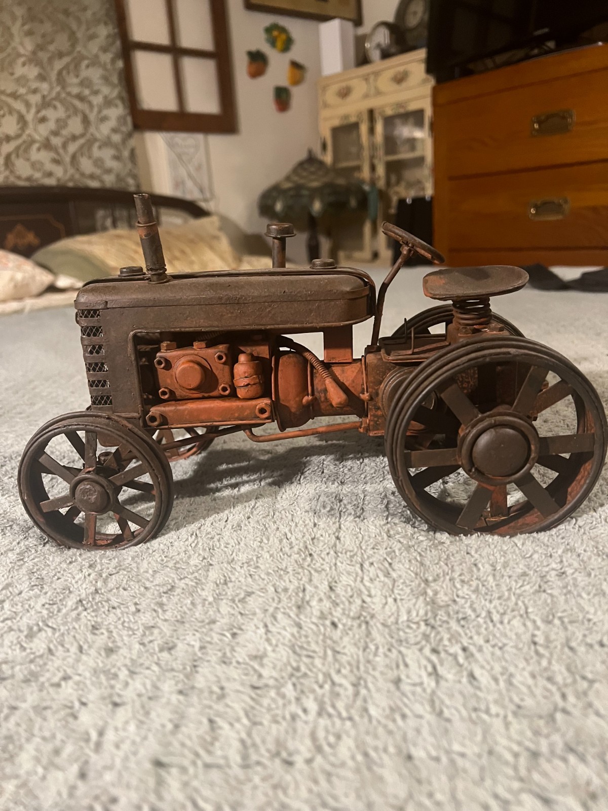 RUSTIC LARGE STATIC DISPLAY TRACTOR