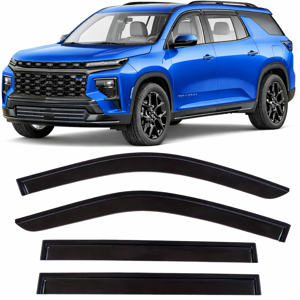 Tape On Window Visors Deflectors Rain Guards for Chevy Traverse 2024-2026