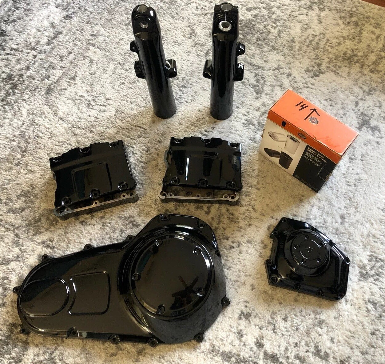 Harley ENGINE/FRONT END POWDER COATED BLACK OUT SET FOR 2014-2017 Touring