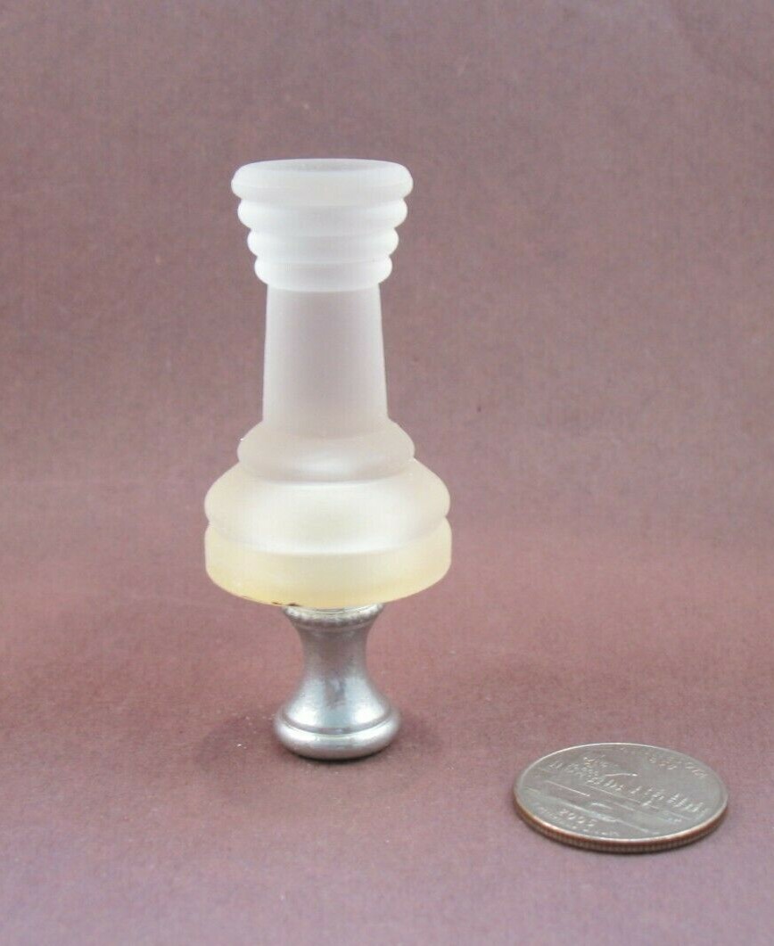 Lamp Finial:  Simple White Frosted Glass Chess Piece Lampshade Finial  49C