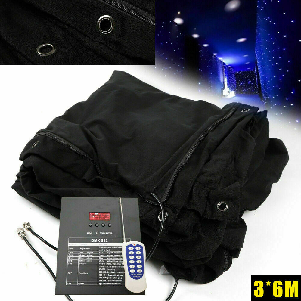 20x10FT DMX512 LED Star Stage Backdrop Curtain Background Starry Sky +Controller