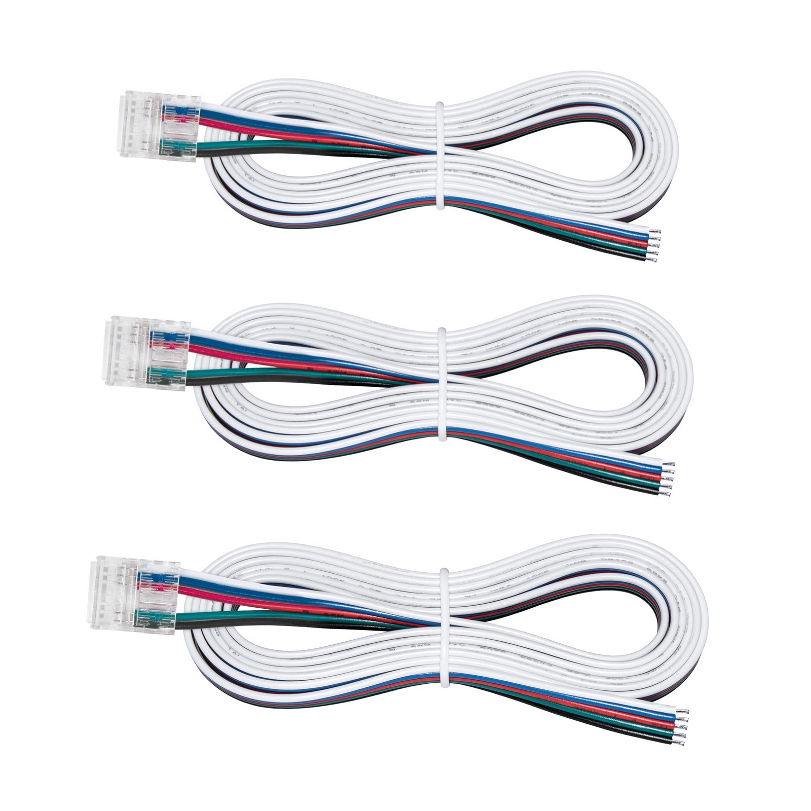 3 PCS 5 Pin COB RGB+W 48 Inch Tape To Wire LED Strip Light Connectors 761821