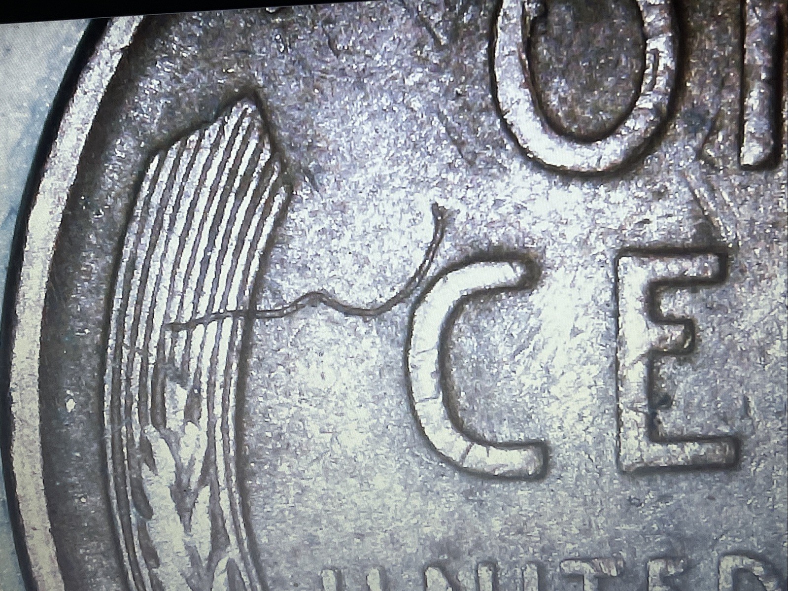 1935 P Lincoln Wheat Cent With Strike Through Reverse