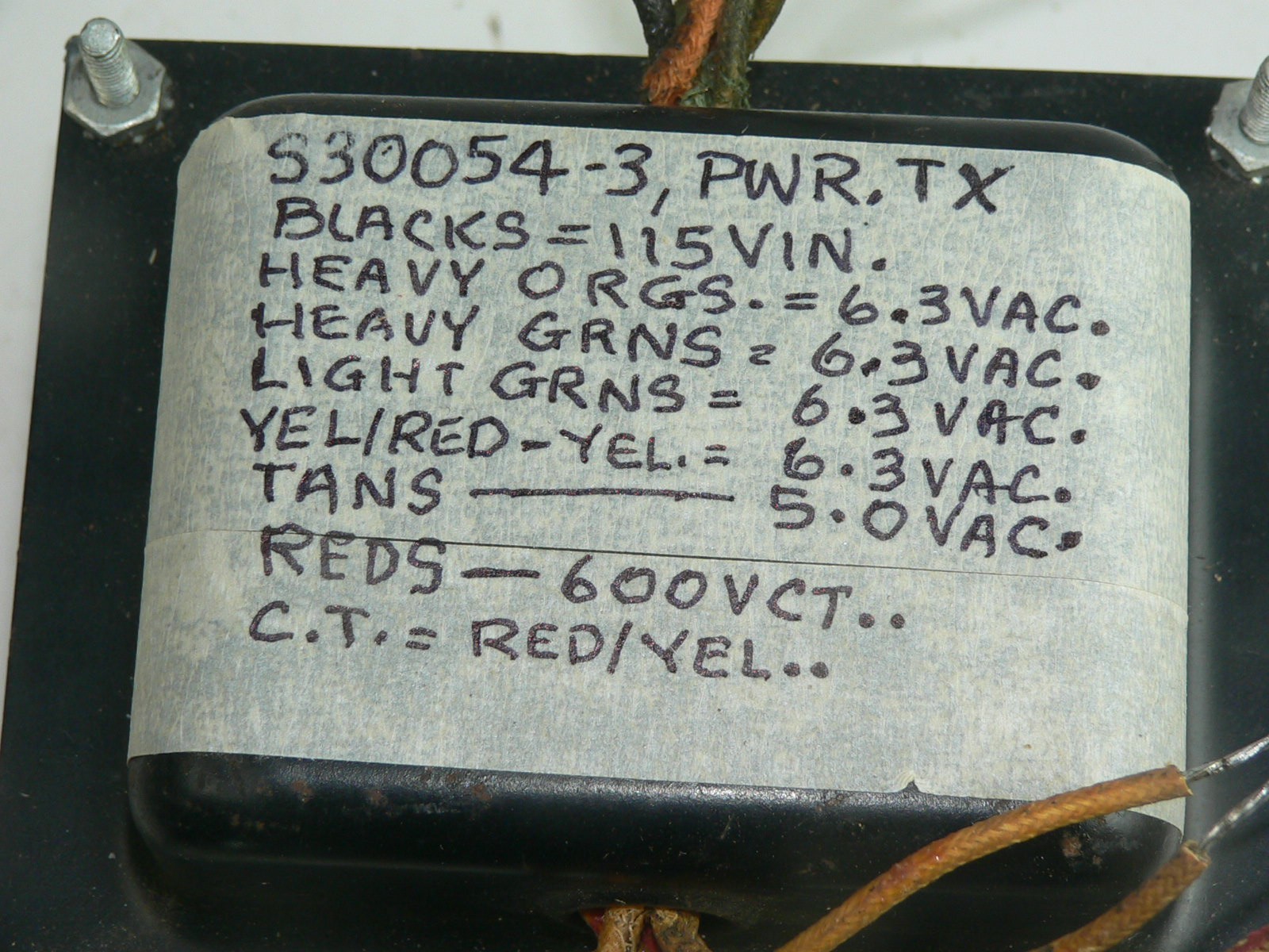 1 S30054-3 Power Transformer--Tests good-Eico