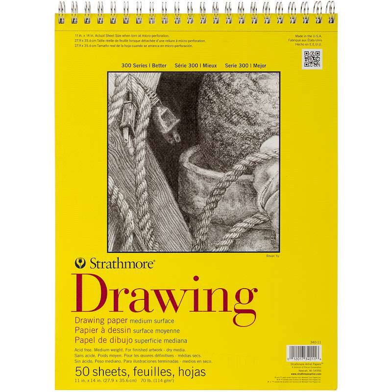 Strathmore Medium Drawing Spiral Paper Pad 11"X14" 50 Sheets