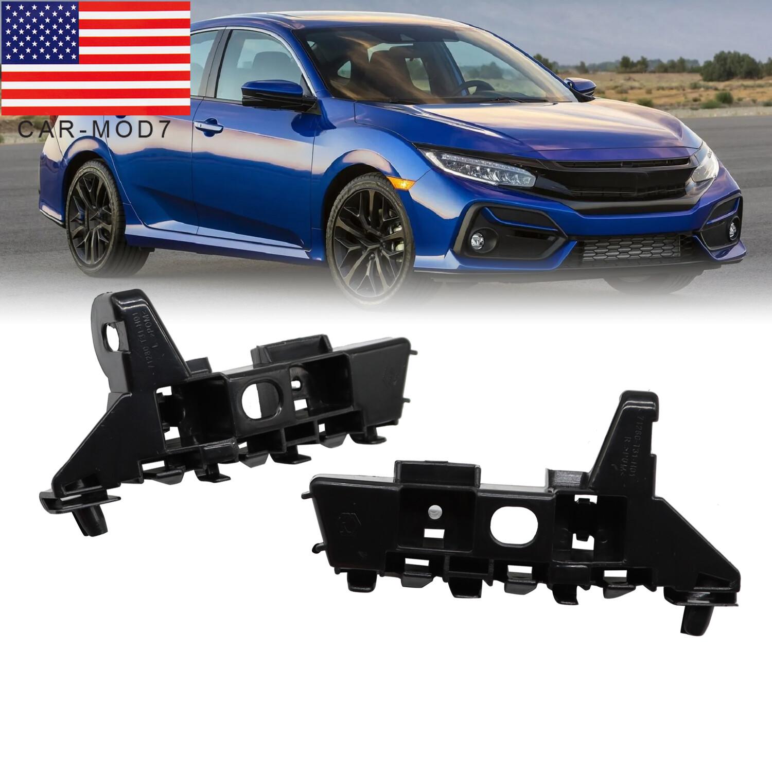 Front Driver & Passenger Side Bumper Fender Bracket For Honda Civic 2022-2023