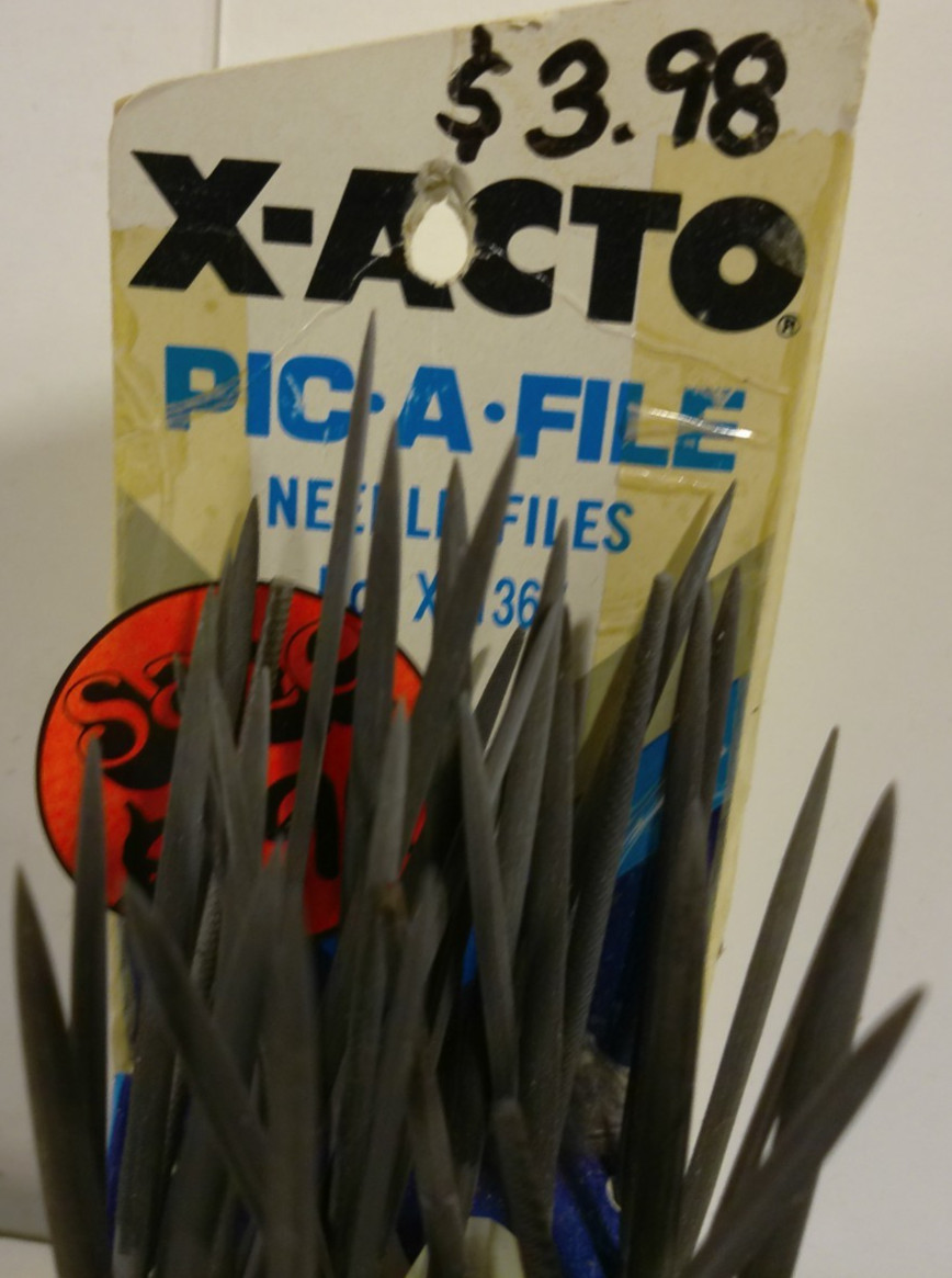 XACTO HOBBY TOOLS STORE DISPLAY WITH 36 NEEDLE FILES