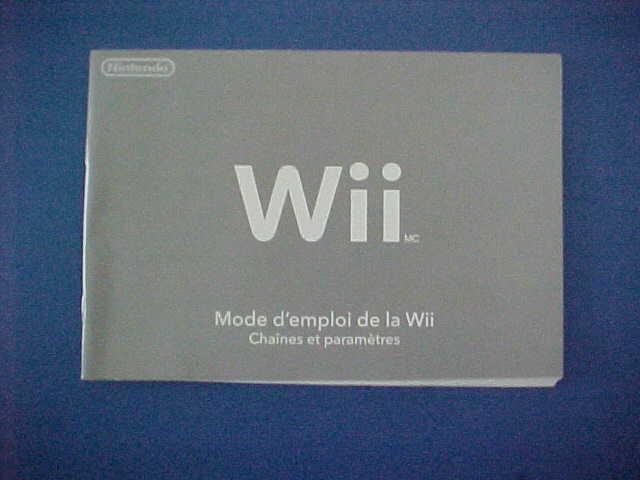 Nintendo Wii French Operations Manual - Channels and Settings Free US Shipping