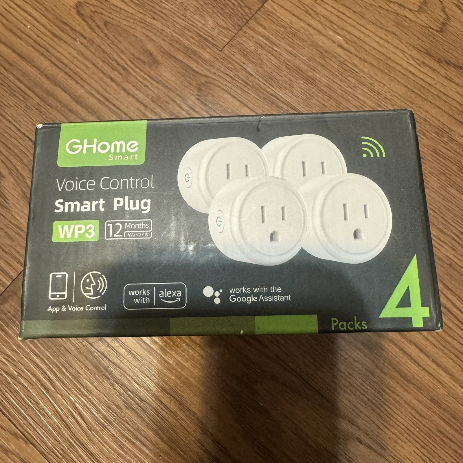 GHome Smart Voice Control Smart Plug WP3, Pack of 4  Work With Alexa, Google Asi