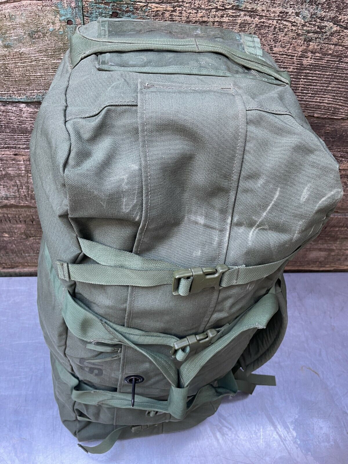 Improved Duffel Bag OD US Military Zipper Deployment Flight Travel NO PAINT VGC