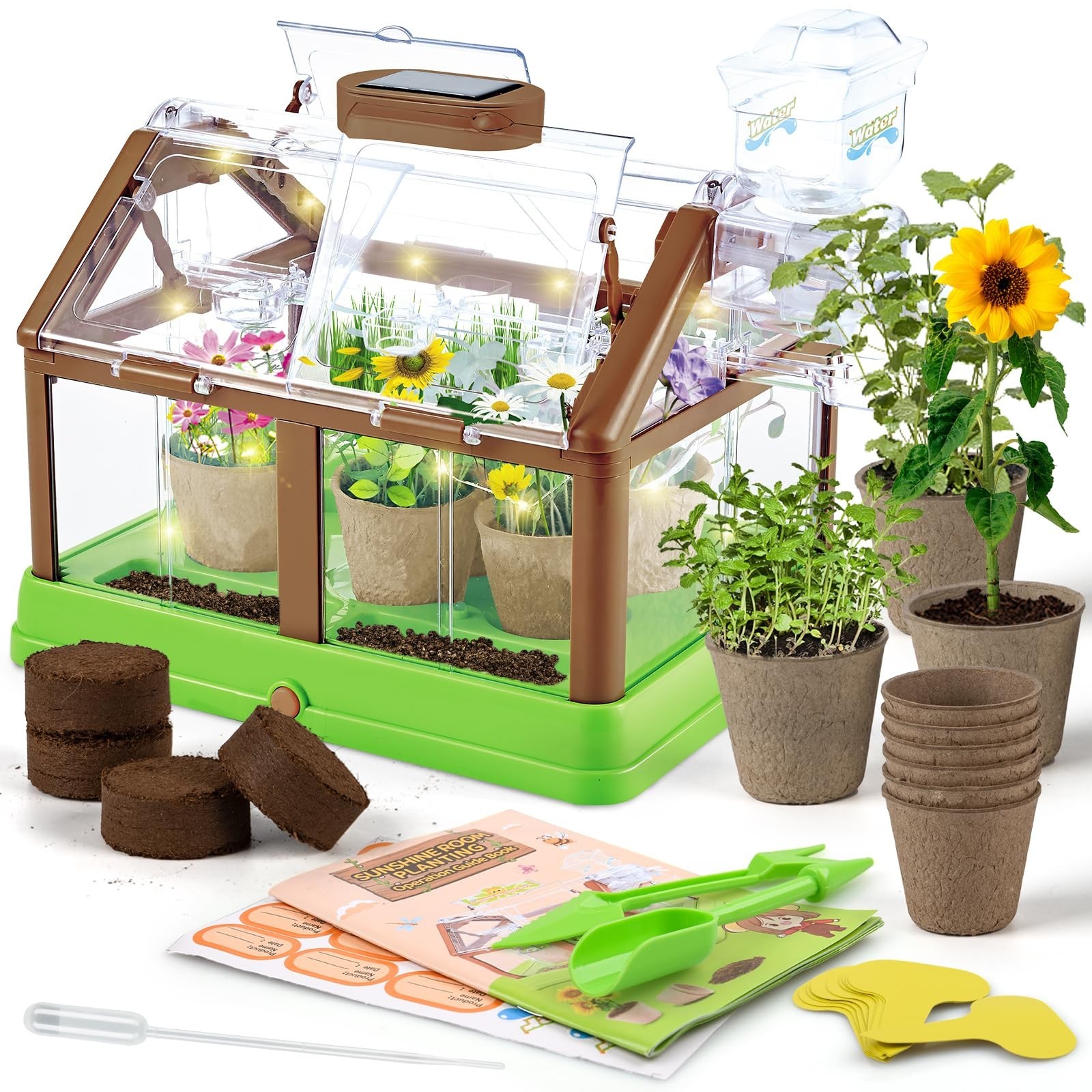 Kids Plant Growing Kit - Kids Greenhouse & Flower Growing Kit with Upgraded...