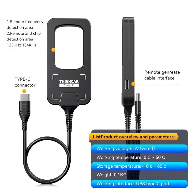 THINKCAR TKEY101 Key Programmer KEY Coding Fob Remote Control For 892BT 689BT