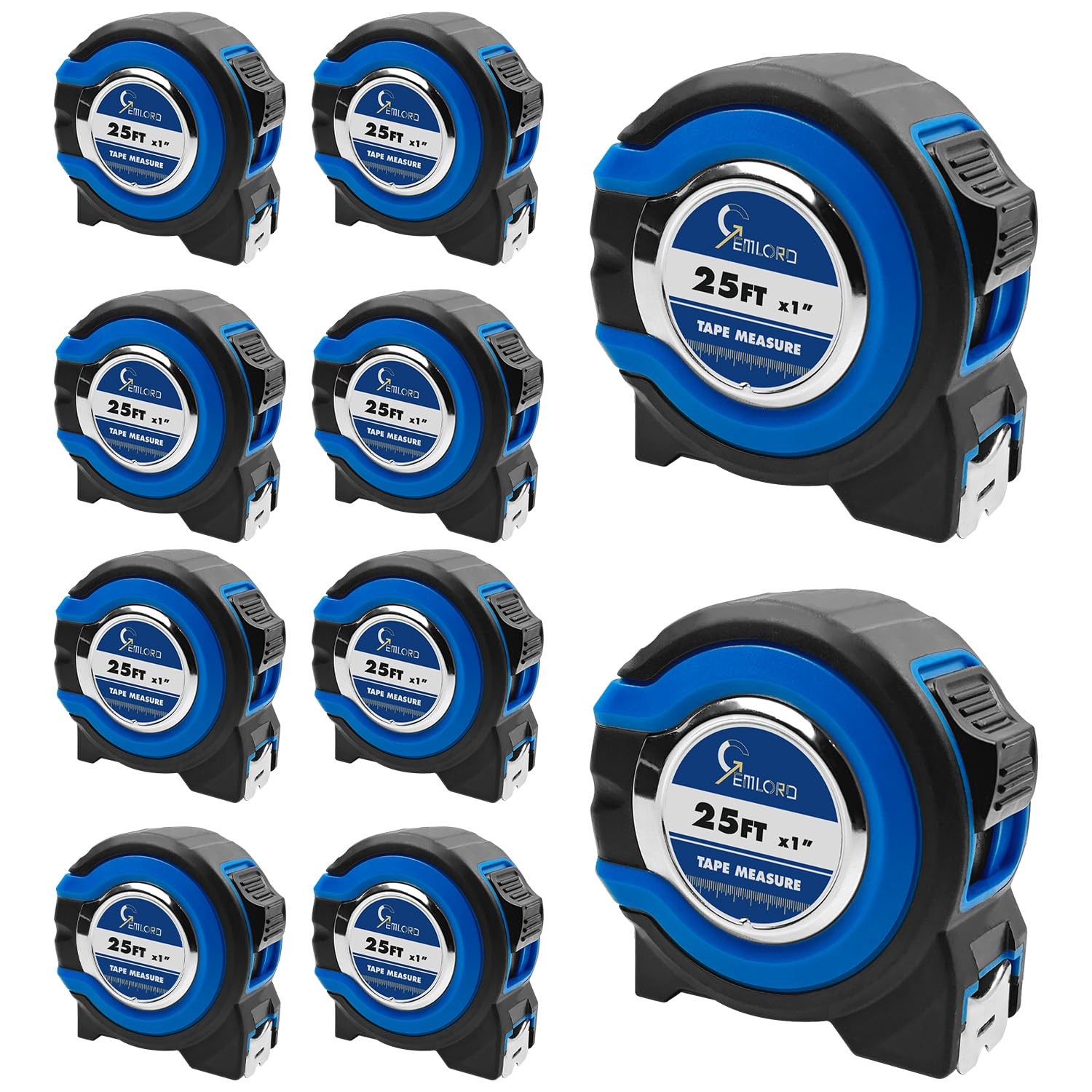 Tape Measure 25 ft, 10 Pack Bulk Tape Measure with Fractions 1/8 Easy Read Me...