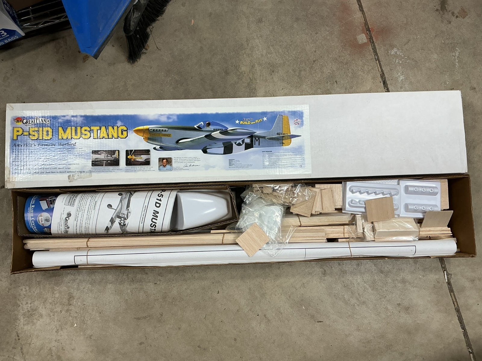 Great Planes P-51D Mustang Warbird 57" Wingspan Wood RC Kit NIB ***RARE***