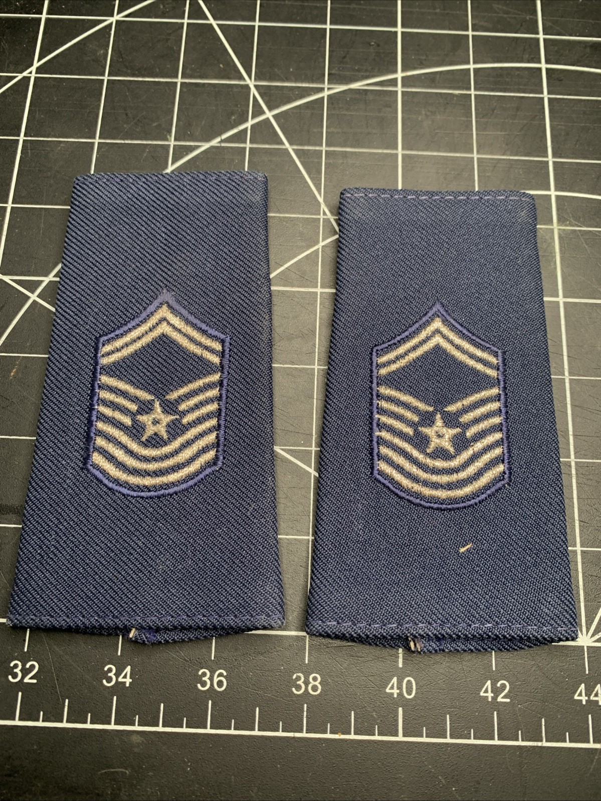 USAF SHOULDER BOARDS CLOTH RANK SET Master FIRST SERGEANT DEVICE Air Force