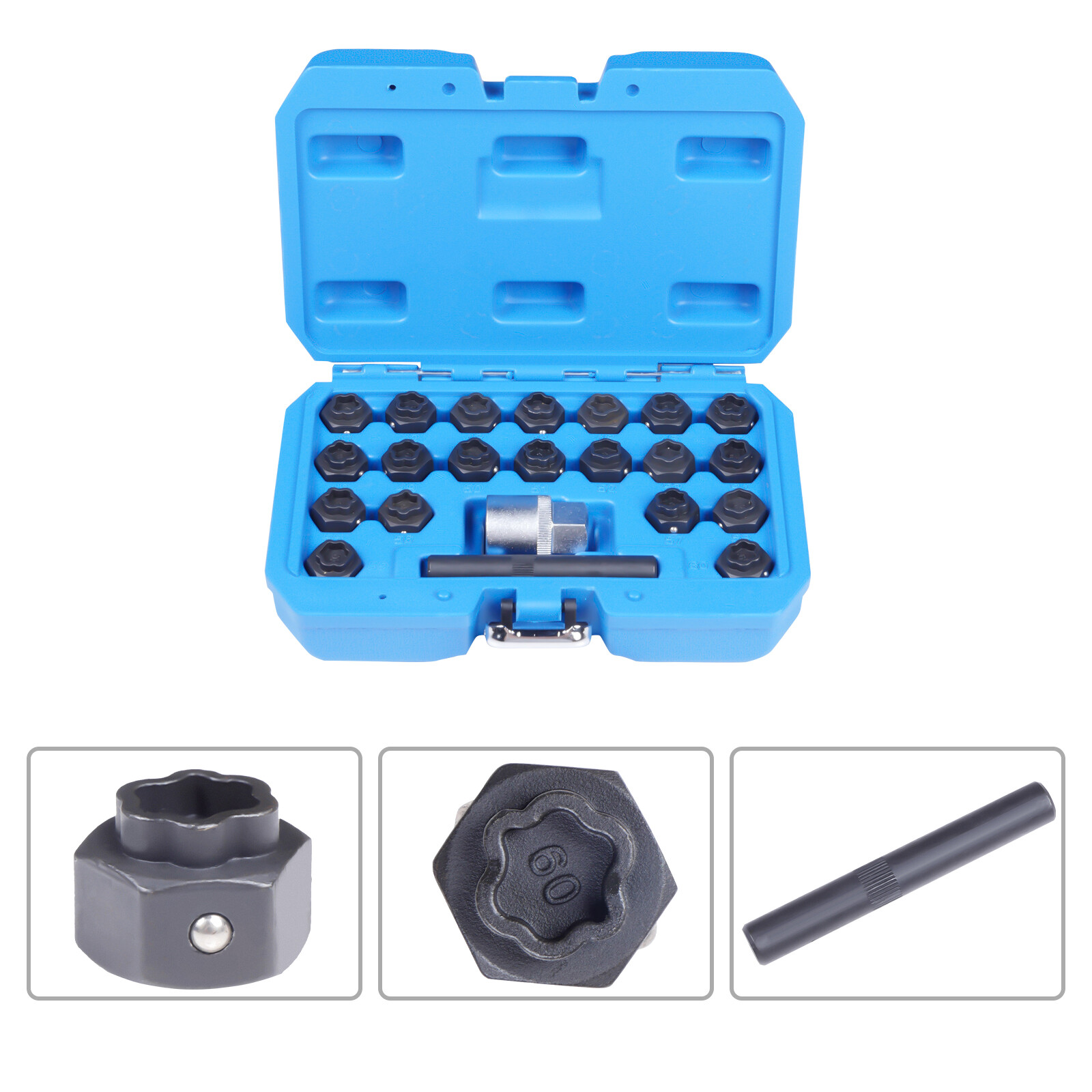22pcs Universal Locking Lug Nut Master Key Set Wheel Lock Removal Tool NEW US
