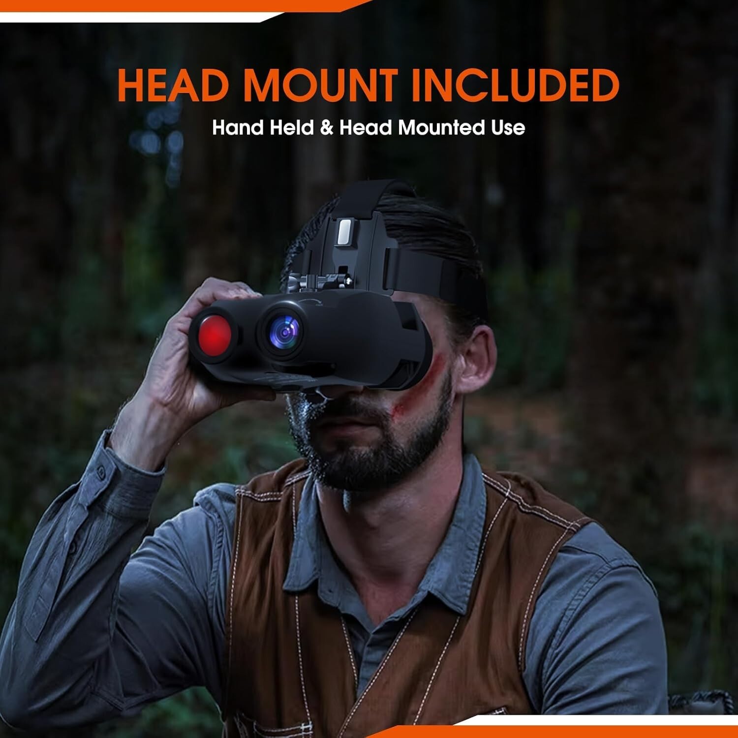 Night Vision Goggle Head Mounted Hands Free Infrared Night Vision Binoculars USB