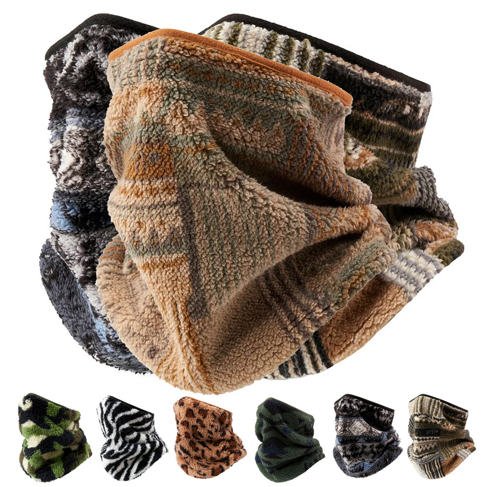 Winter Fleece Warmer Neck Gaiter Outdoor Windproof Face Mask Scarf for Men Women