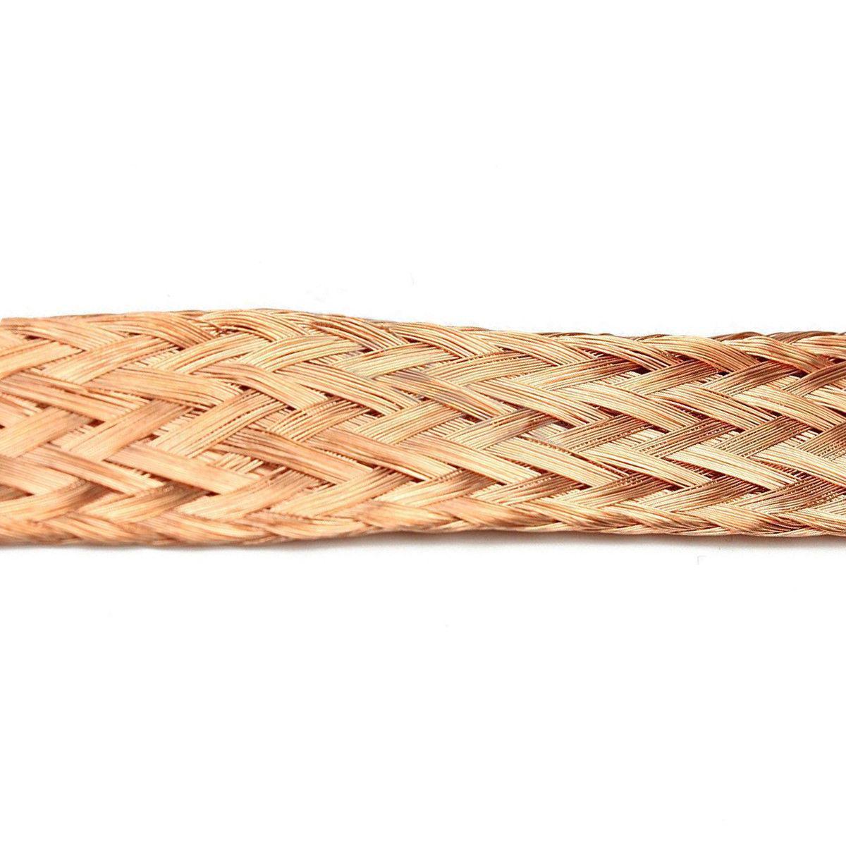 US Stock 3.3ft 30mm Flat Copper Braid Cable Bare Copper Braid Wire Ground Lead