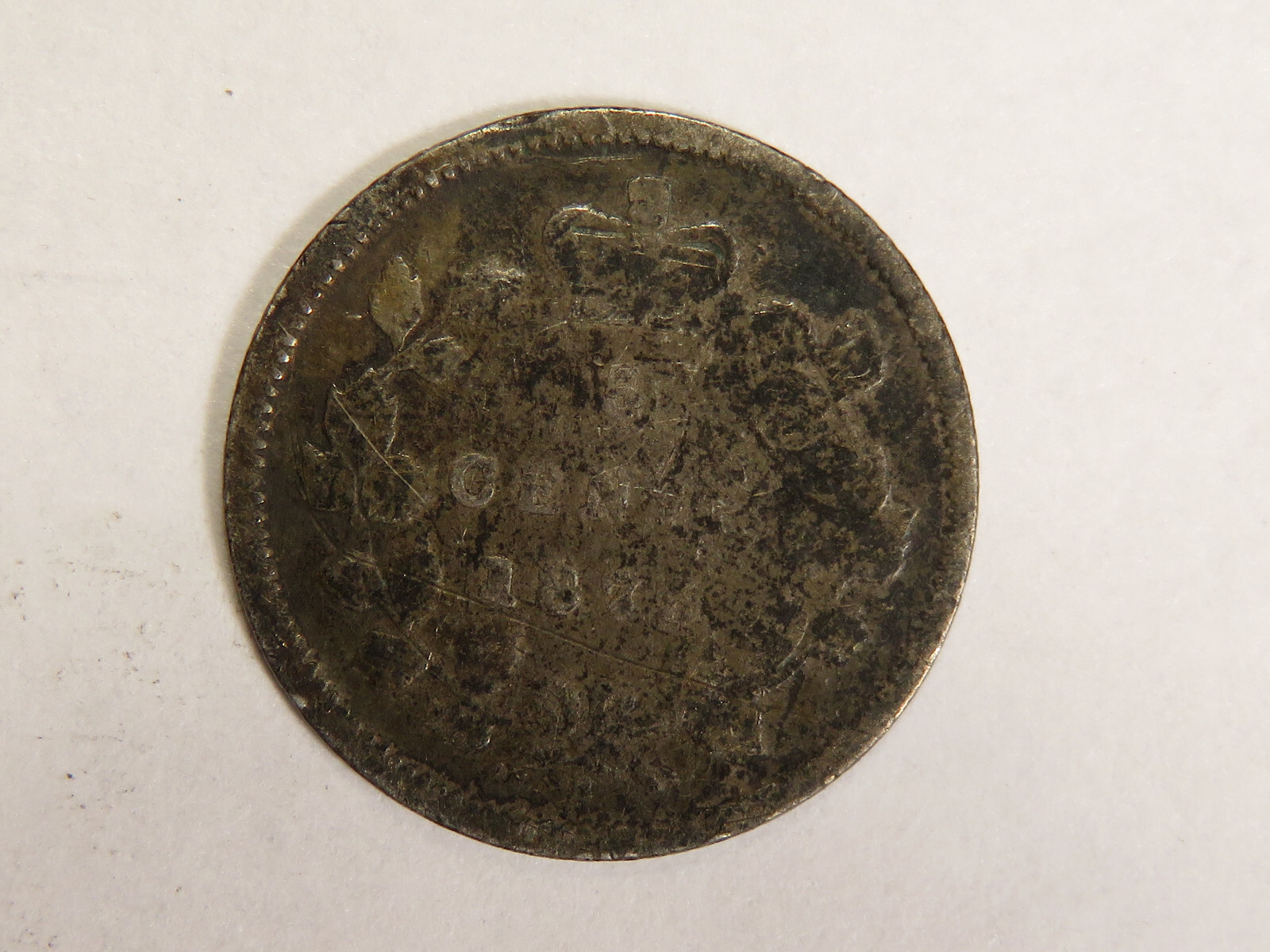1875 Large Date Silver Five Cents
