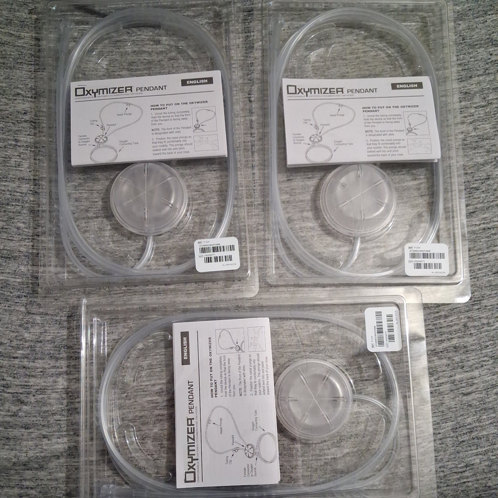 3 Oxymizer Pendant Disposable Oxygen Conserving Device Style P-224 New Sealed