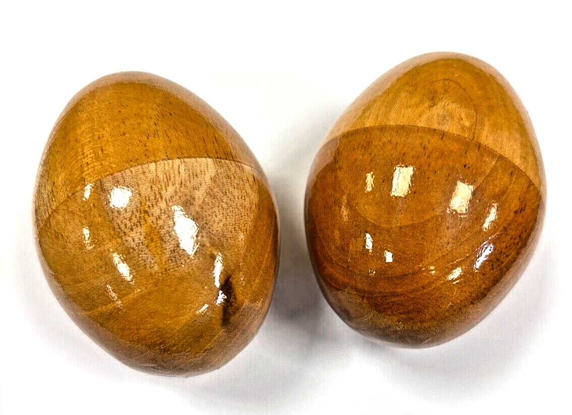 Wooden Shaky Eggs ( Egg Shakers) - Set of 2 - Great Sound - Fair Trade